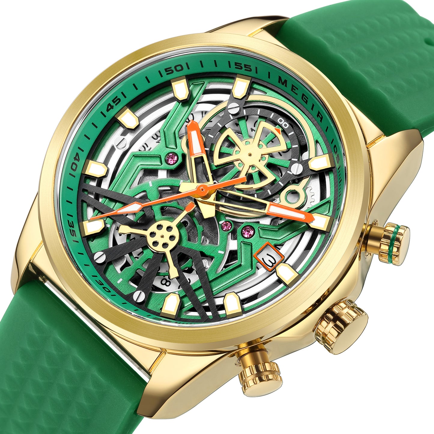 MEGIR Sports Watches Brand Luxury Wrist Watch Clock for Men Silicone Strap Luminous Quartz Big Dial Wristwatch Relogio Masculino