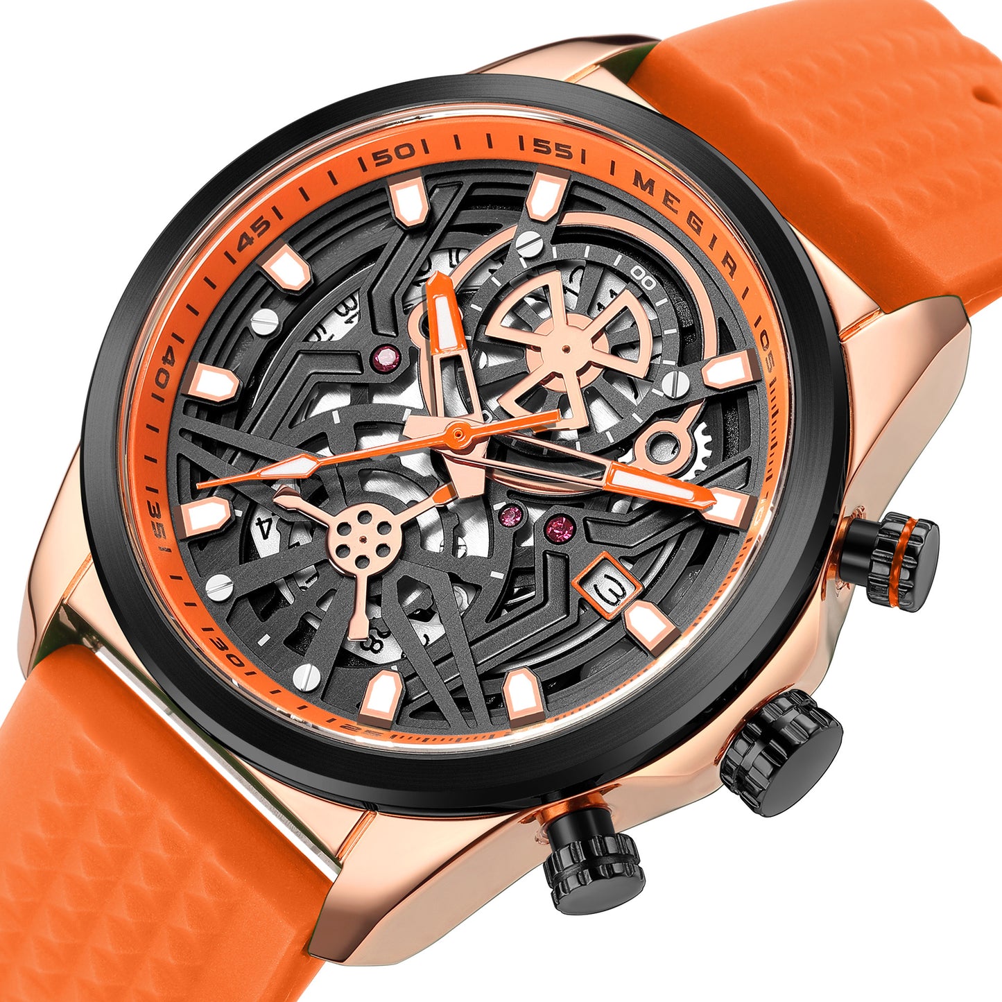 MEGIR Sports Watches Brand Luxury Wrist Watch Clock for Men Silicone Strap Luminous Quartz Big Dial Wristwatch Relogio Masculino