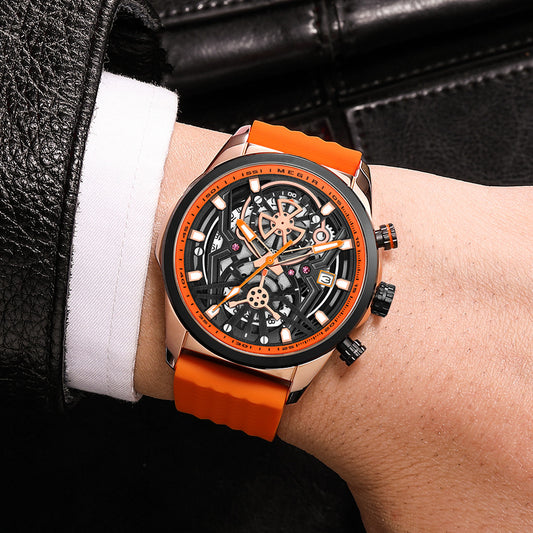 MEGIR Sports Watches Brand Luxury Wrist Watch Clock for Men Silicone Strap Luminous Quartz Big Dial Wristwatch Relogio Masculino