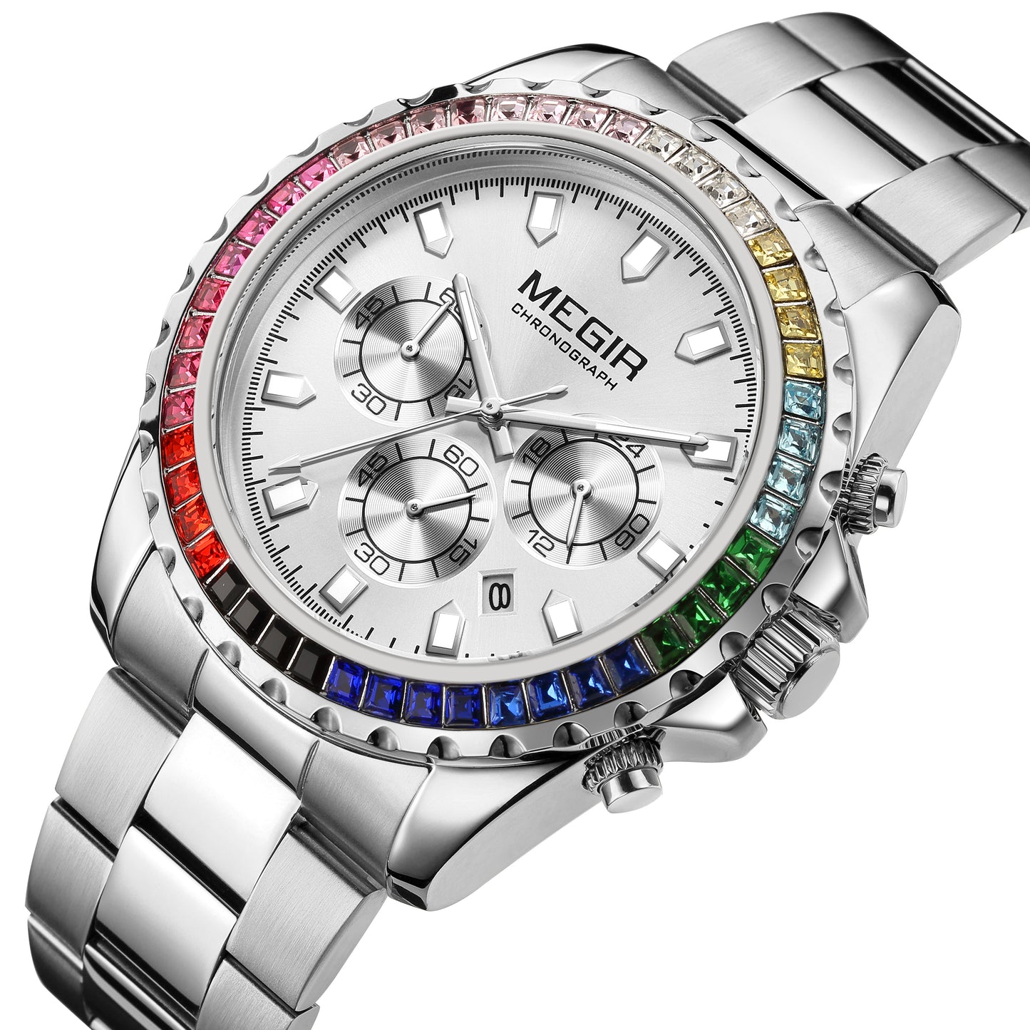 MEGIR Men Watches Brand Luxury Military Wristwatch Waterproof Steel Strap Quartz Chronograph Date Clock Male Relogio Masculino