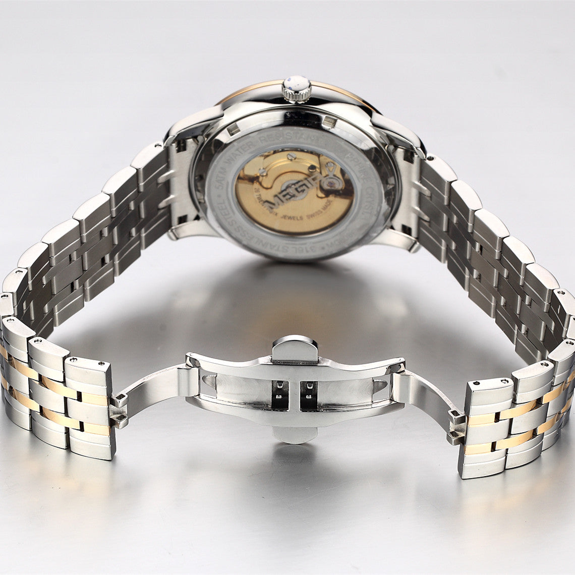 MEGIR Men Watches Stainless Steel Bracelet Sapphire Automatic Mechanical Watch Luxury Business Wristwatches Clock Reloj Hombre