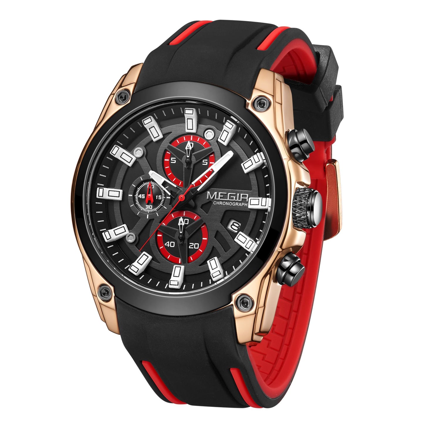 MEGIR Original Blue Sport Watches for Men Top Luxury Chronograph WristWatch Military Quartz Clock Luminous Big Dial Reloj Hombre