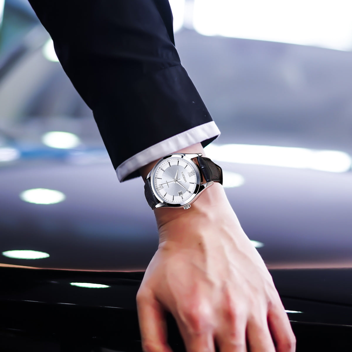 MEGIR Original Brand Men's Watches Automatic Mechanical Watch 5Bar Waterproof Leather Luxury Wristwatch Clock Relogio Masculino