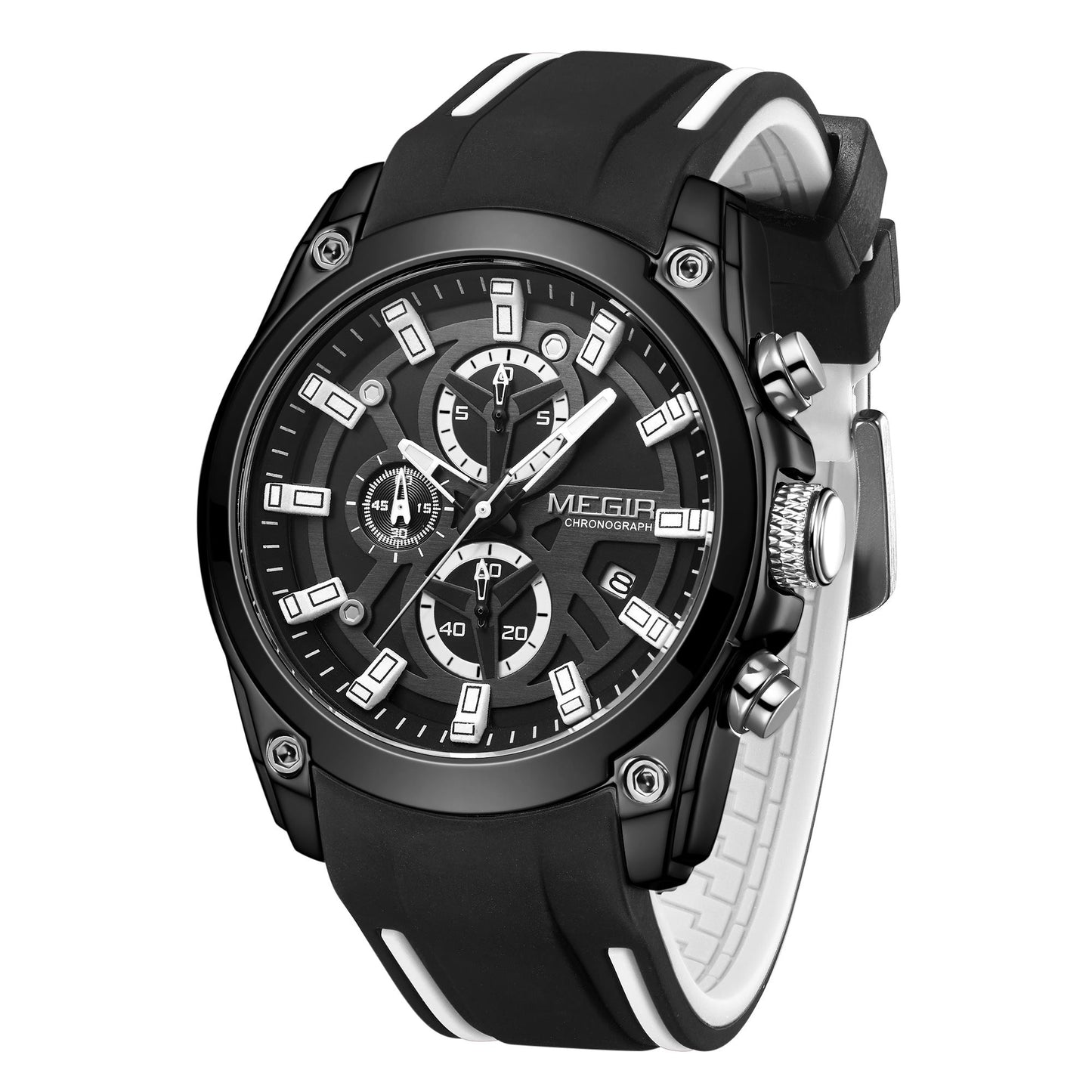 MEGIR Original Blue Sport Watches for Men Top Luxury Chronograph WristWatch Military Quartz Clock Luminous Big Dial Reloj Hombre