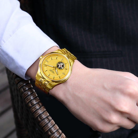 MEGIR Top Brand Luxury Business Watch Men Stainless Steel Waterproof Automatic Mechanical WristWatch Clock Big Dial Montre Homme
