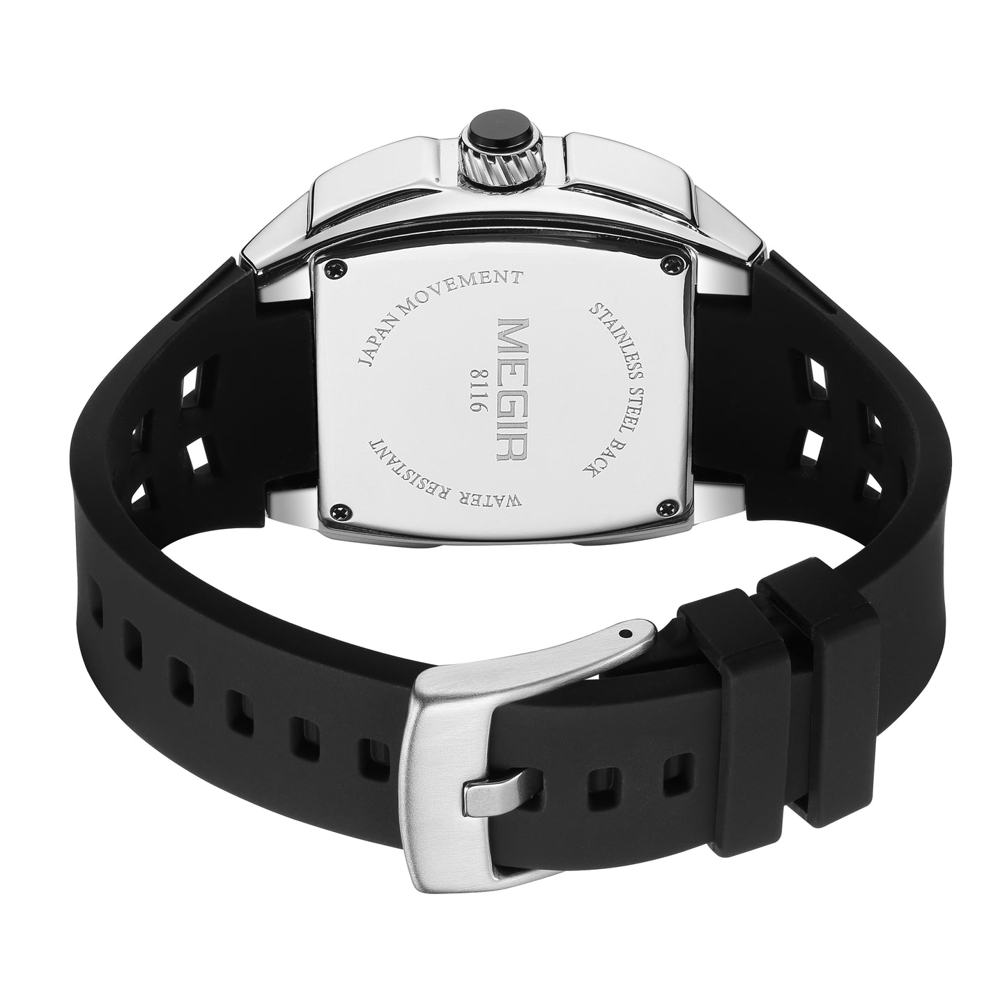 MEGIR New Sport Watches for Men Waterproof Male Military Quartz Wristwatch Silicone Strap Large Dial Luminous Watch Montre Homme