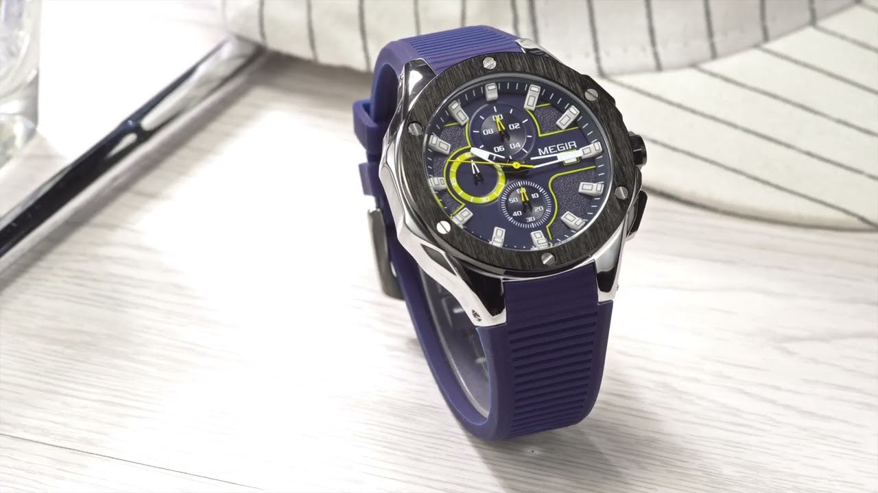 MEGIR Men Sport Military Watch Luxury Luminous Chronograph Quartz Watches Clock Calendar Waterproof Wristwatch Relogio Masculino