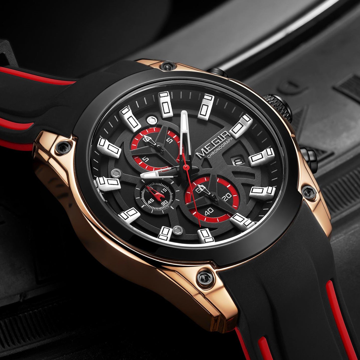 MEGIR Original Blue Sport Watches for Men Top Luxury Chronograph WristWatch Military Quartz Clock Luminous Big Dial Reloj Hombre