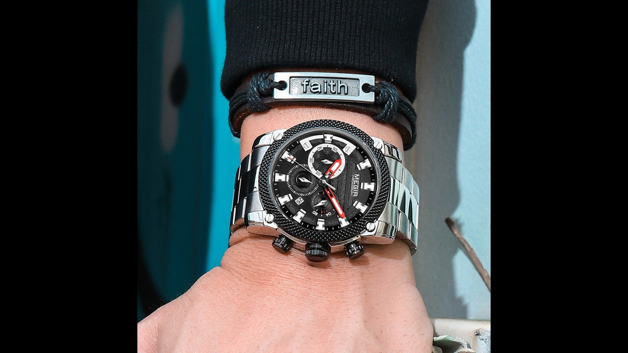 MEGIR Mens Watches Top Brand Luxury Business Wristwatch Waterproof Calendar Quartz Casual Clock Stainless Steel Man Chronograph
