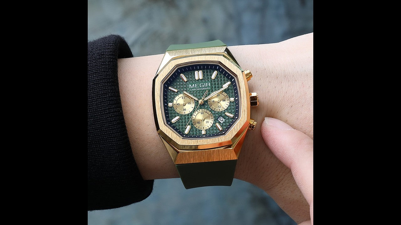 MEGIR Fashion Sport Military Watches for Men Top Luxury Quartz Wristwatch Silicone Strap Waterproof Date Clock Reloj Hombre 2215