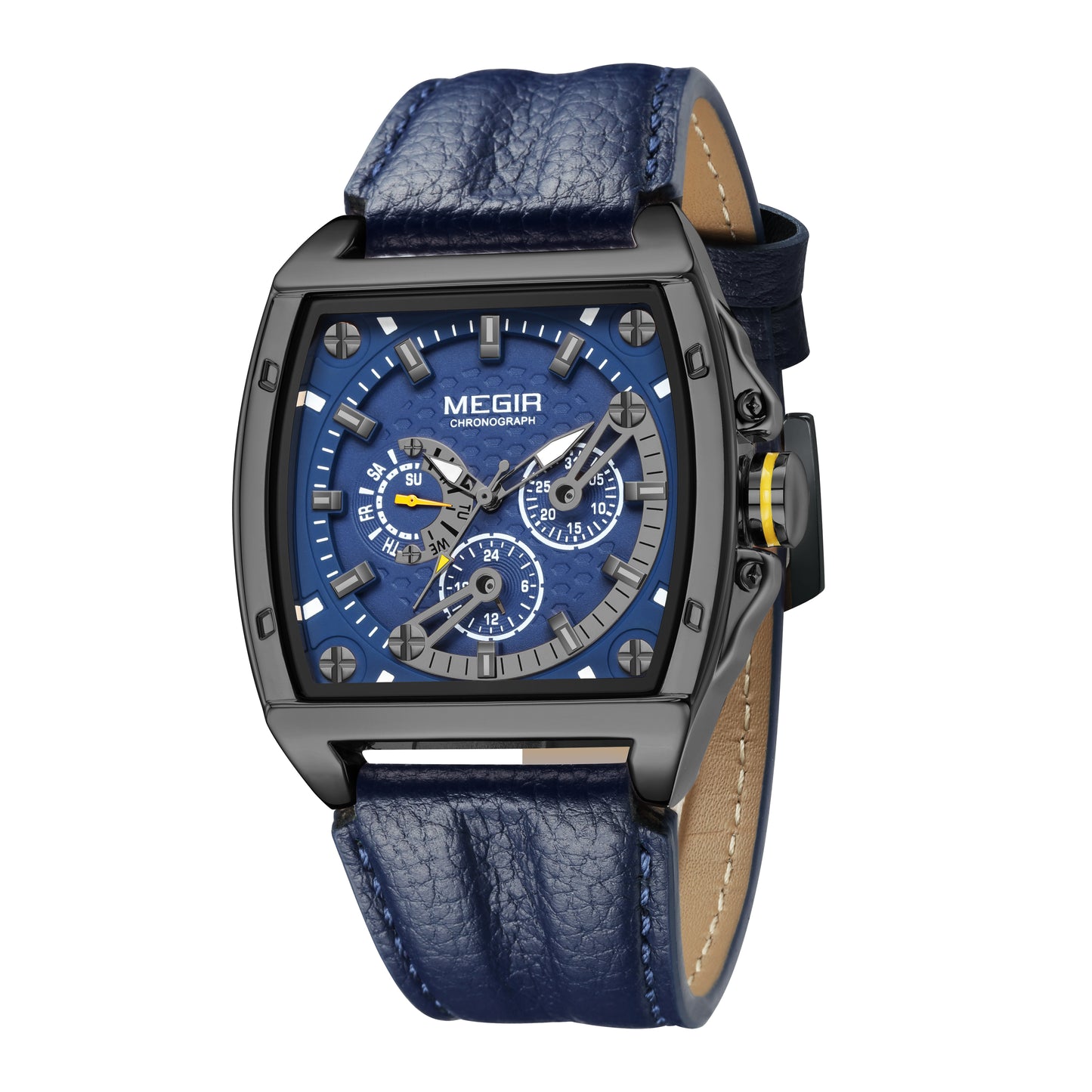 MEGIR Fashion Mens Watches Brand Luxury Waterproof Military WristWatch Leather Sport Quartz Date Weeds Clock Reloj Hombre