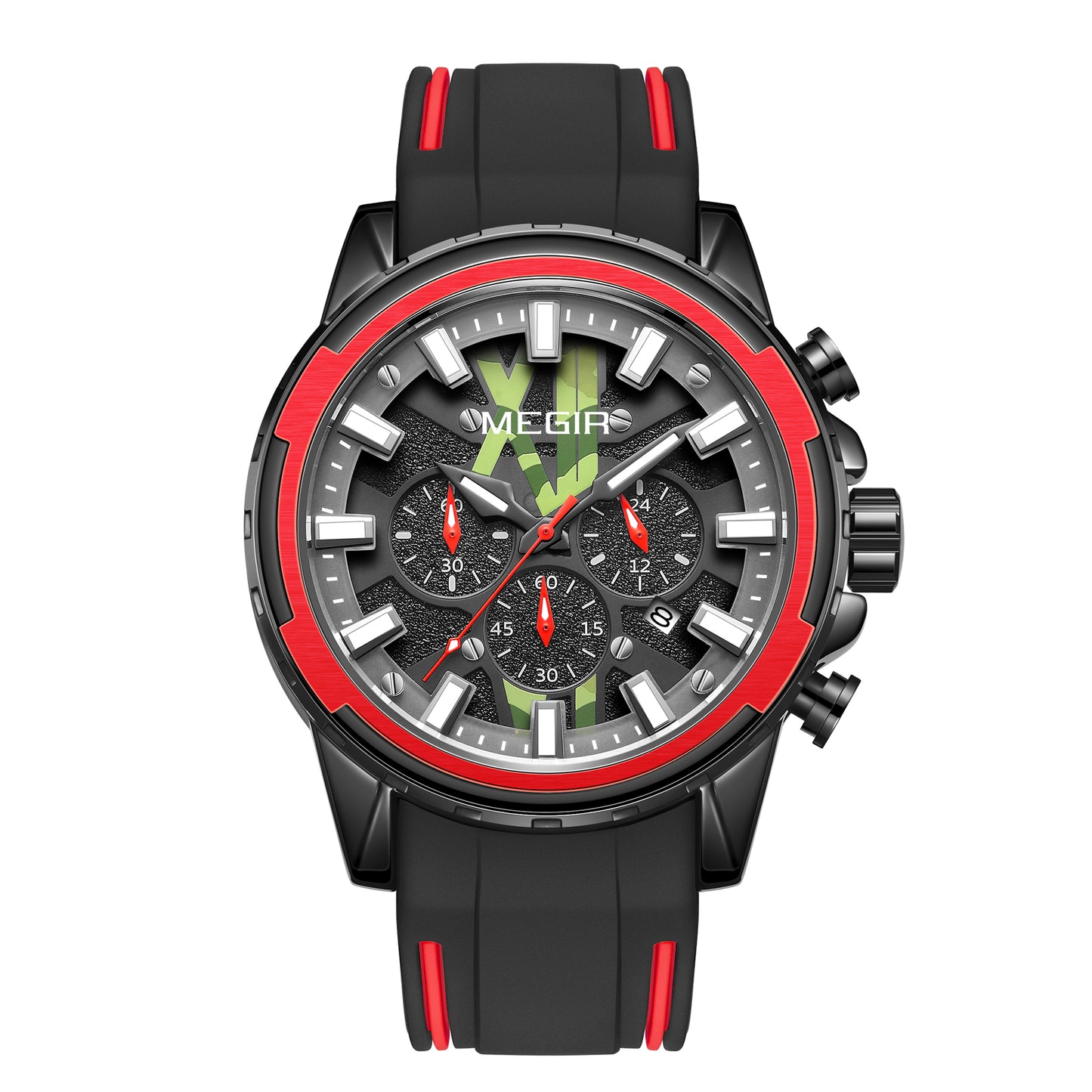 MEGIR New Sport Watch for Luxury Silicone Quartz Casual Wristwatch Waterproof Military Wrist Watch Man Clock Reloj Hombre 2133