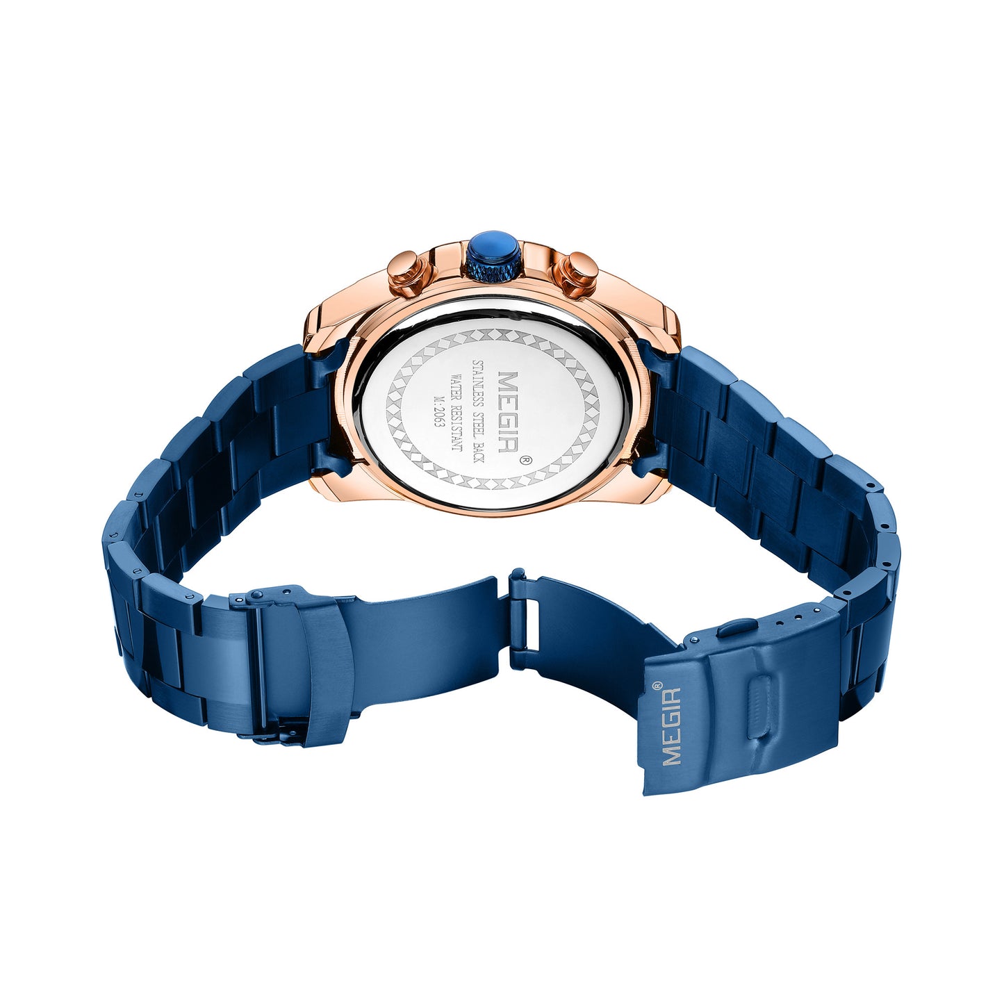 MEGIR Original Luxury Men Chronograph Stainless Steel Wristwatch Waterproof Luminous Quartz Watch Clock Calendar Reloj Hombre