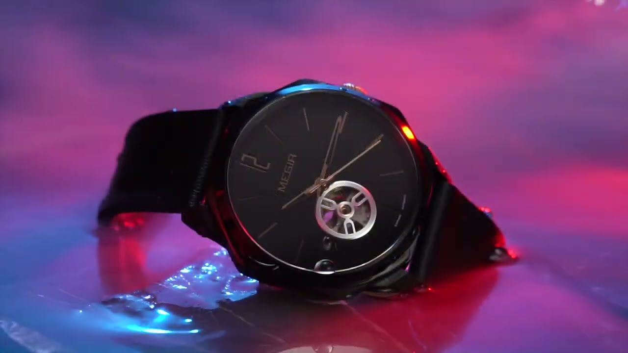 MEGIR Retro Men's Wristwatch Luxury Automatic Mechanical Watches Leather Strap Sapphire 5ATM Waterproof Watch Relogio Masculino