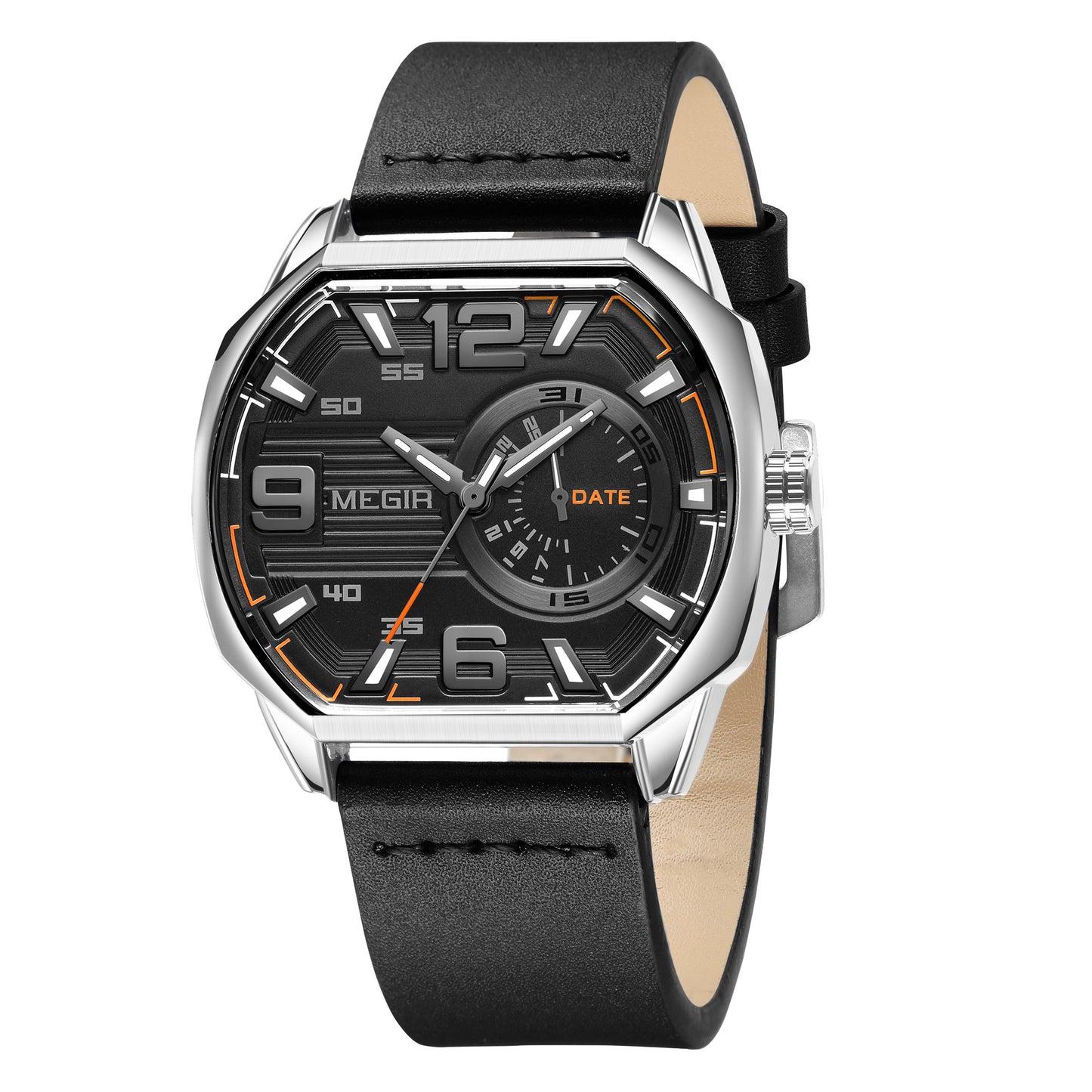 MEGIR Fashion Mens Watches Top Luxury Sport Military Watch Calendar Luminous Quartz Casual Man Wristwatch Clock Montre Homme