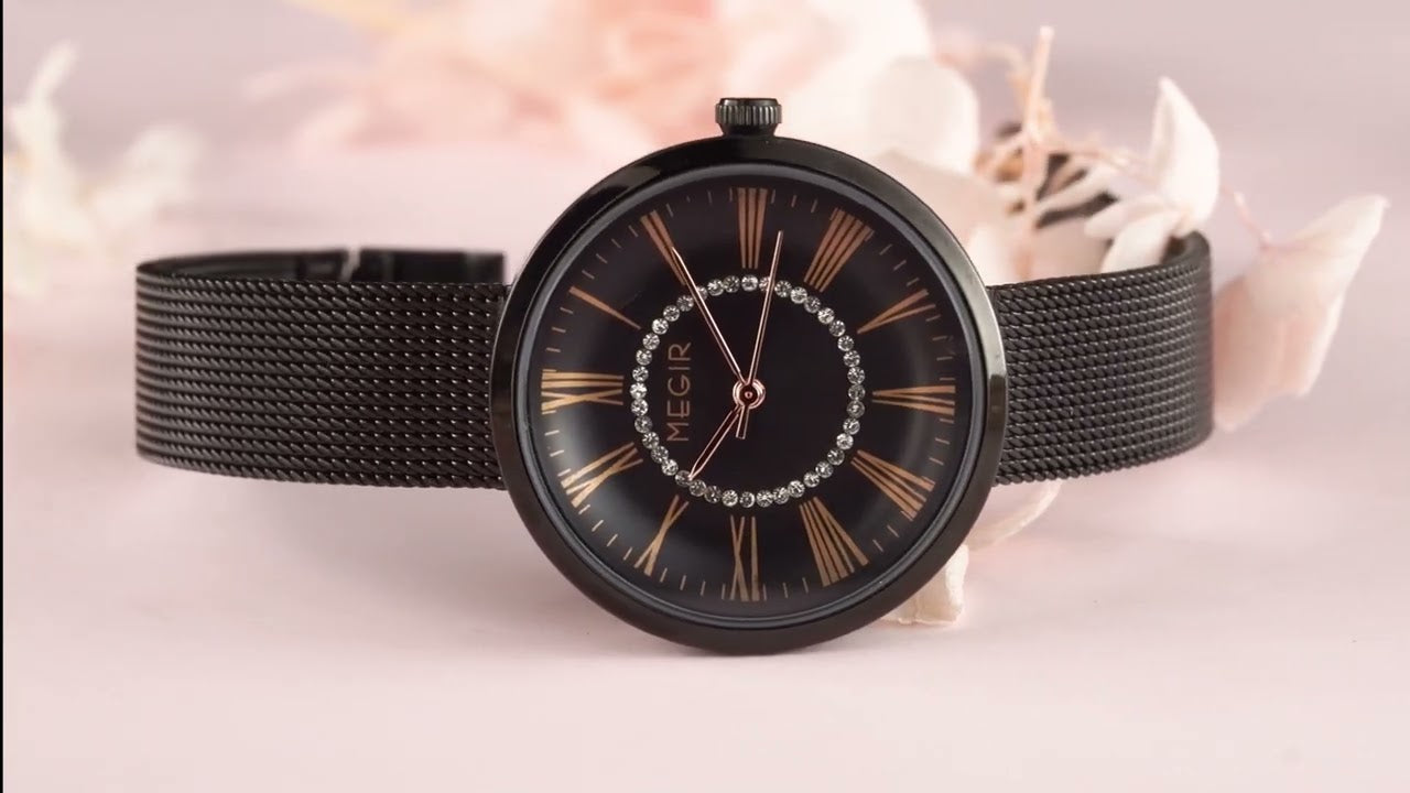 MEGIR Luxury Women Watches Fashion Quartz Watch Ladies Clock Stainless Steel Waterproof Female Watch Relogio Feminino 7014