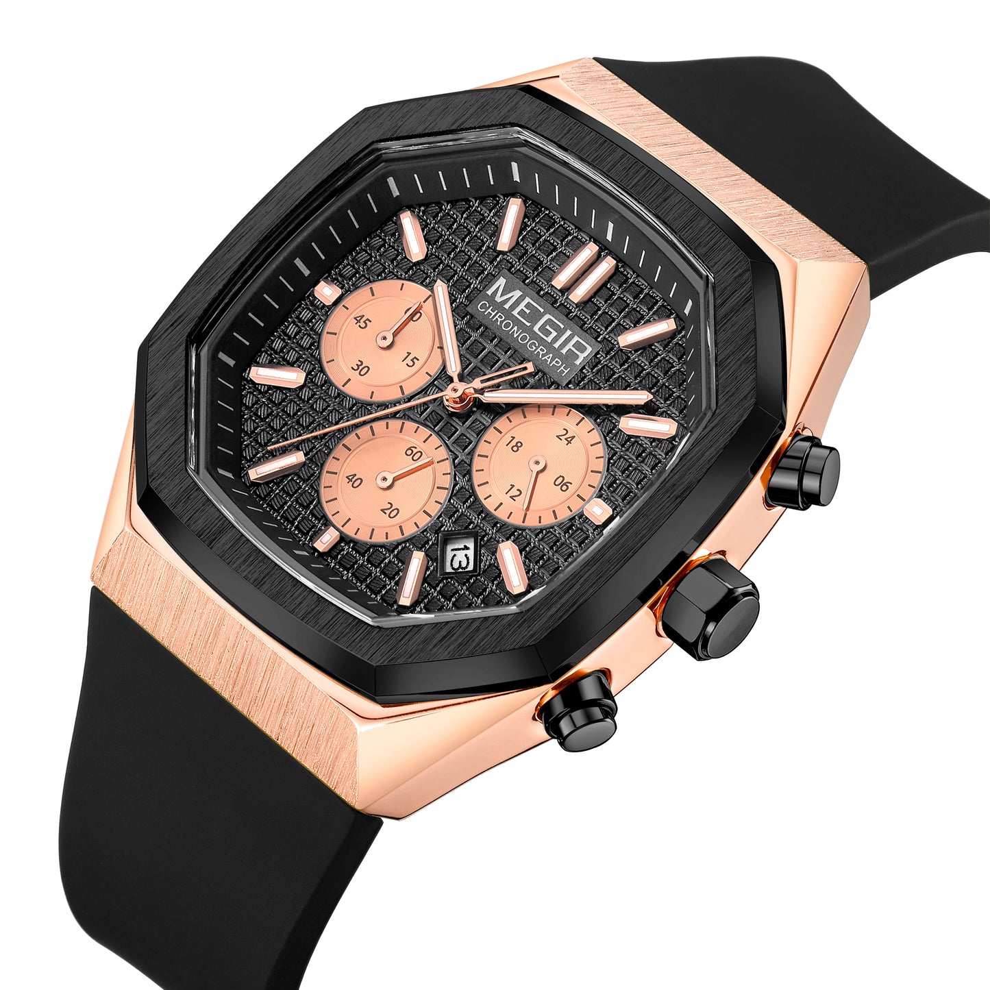MEGIR Fashion Sport Military Watches for Men Top Luxury Quartz Wristwatch Silicone Strap Waterproof Date Clock Reloj Hombre 2215