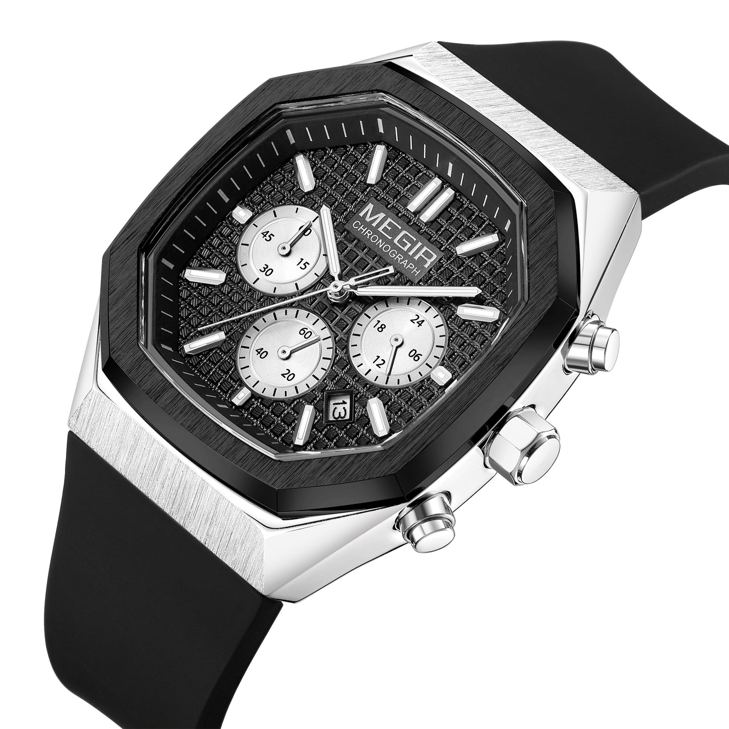 MEGIR Fashion Sport Military Watches for Men Top Luxury Quartz Wristwatch Silicone Strap Waterproof Date Clock Reloj Hombre 2215