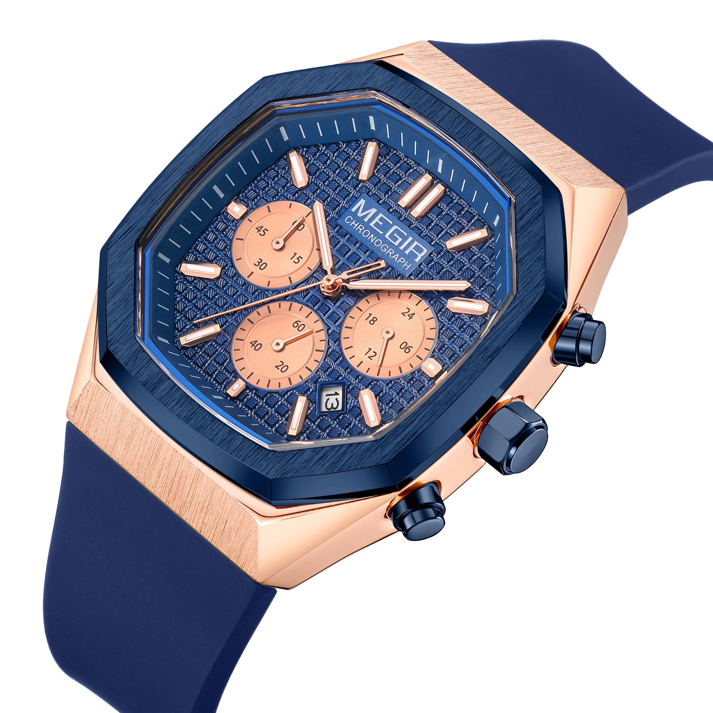MEGIR Fashion Sport Military Watches for Men Top Luxury Quartz Wristwatch Silicone Strap Waterproof Date Clock Reloj Hombre 2215