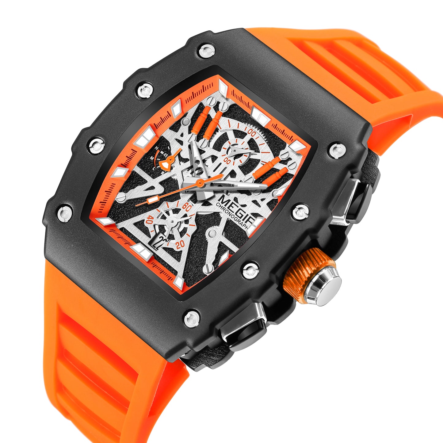 MEGIR Luxury Outdoor Sport Wristwatch for Mens Silicone Waterproof Watches Quartz Wrist Watch Male Clock Military Watch 2218