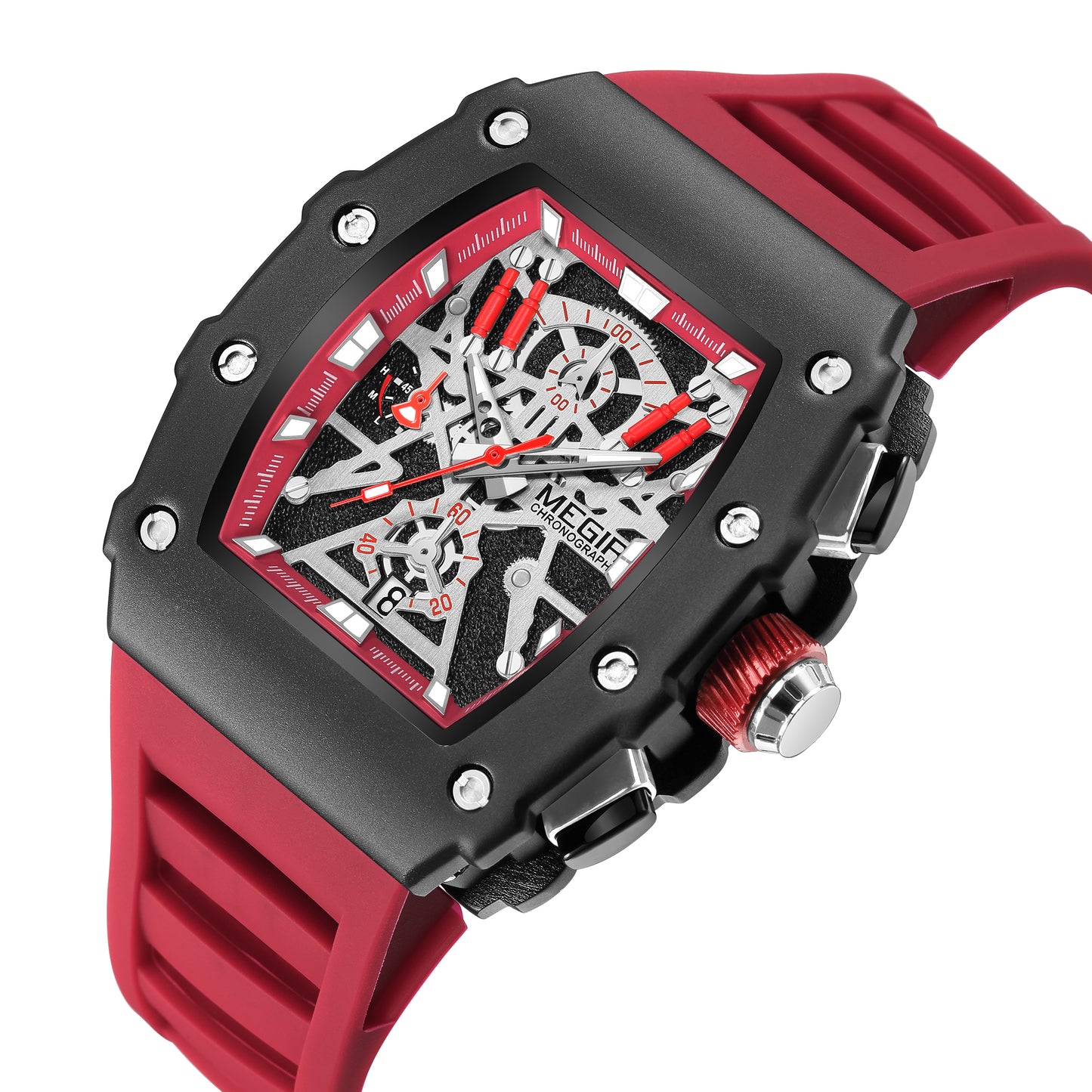 MEGIR Luxury Outdoor Sport Wristwatch for Mens Silicone Waterproof Watches Quartz Wrist Watch Male Clock Military Watch 2218