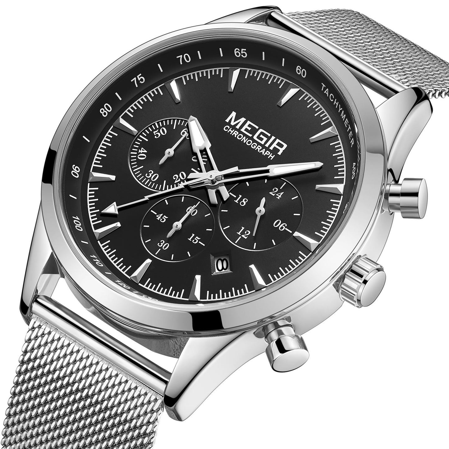 MEGIR Fashion Watch for Men Top Luxury Big Dial Business Quartz Watches Waterproof Steel Wrist Watch Clock Relogio Masculino
