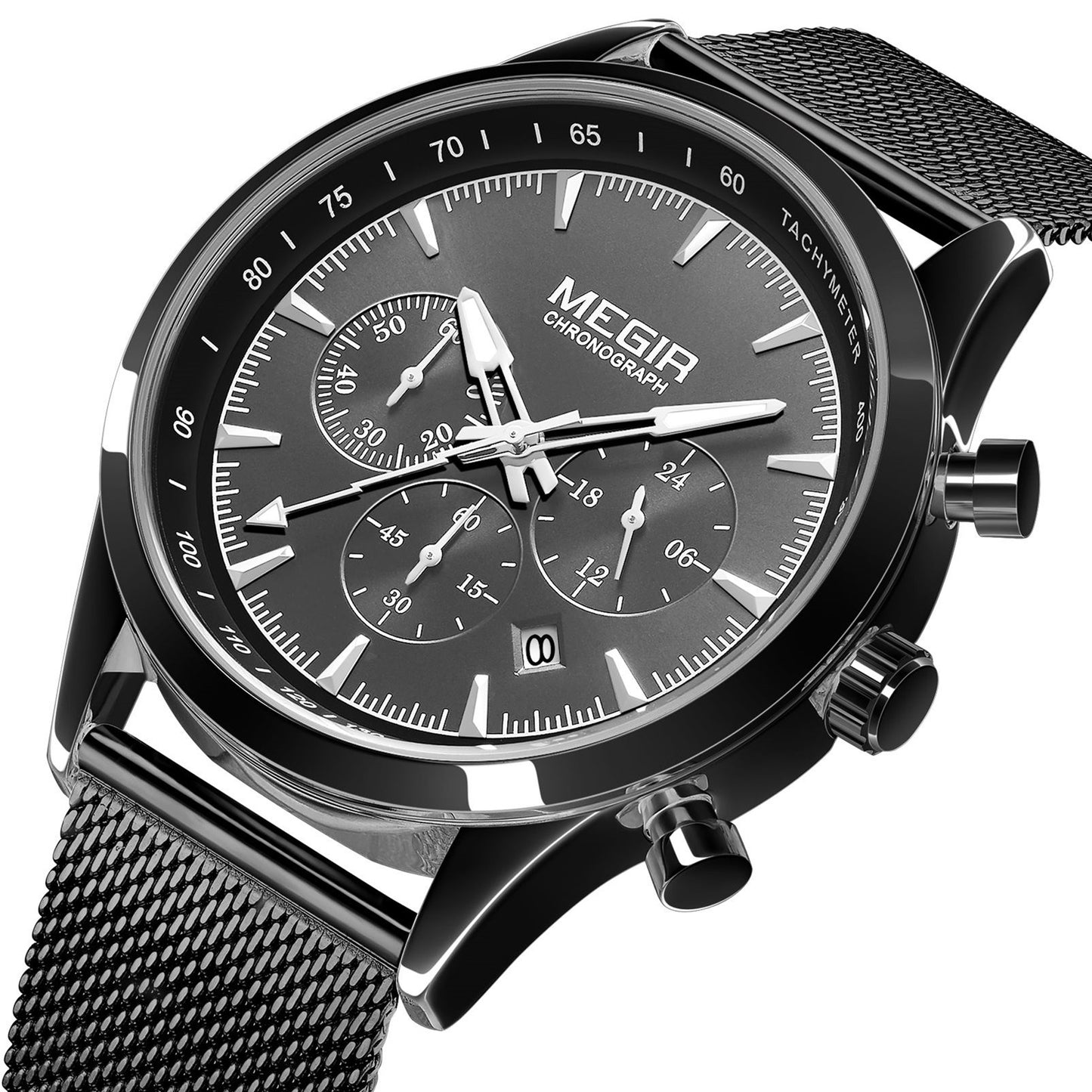 MEGIR Fashion Watch for Men Top Luxury Big Dial Business Quartz Watches Waterproof Steel Wrist Watch Clock Relogio Masculino
