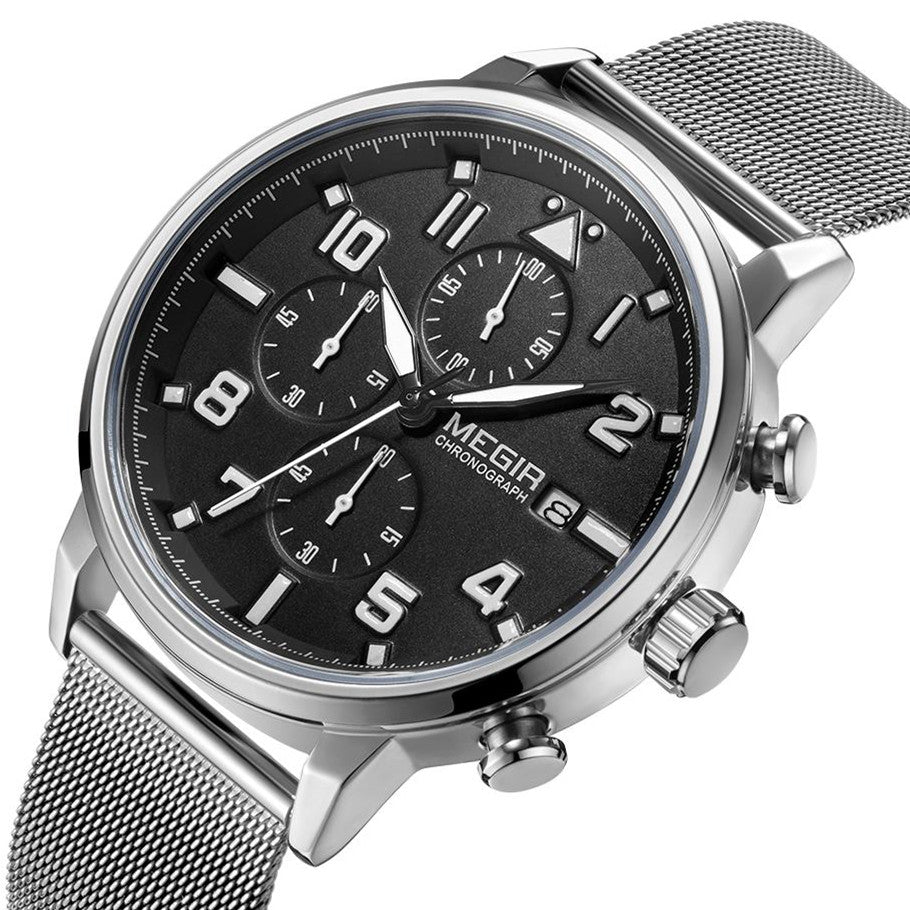 MEGIR Luxury Watches for Mens Casual Business Quartz Wrist Watch Calendar Date Man Clock Chronograph Relogio Masculino 2157
