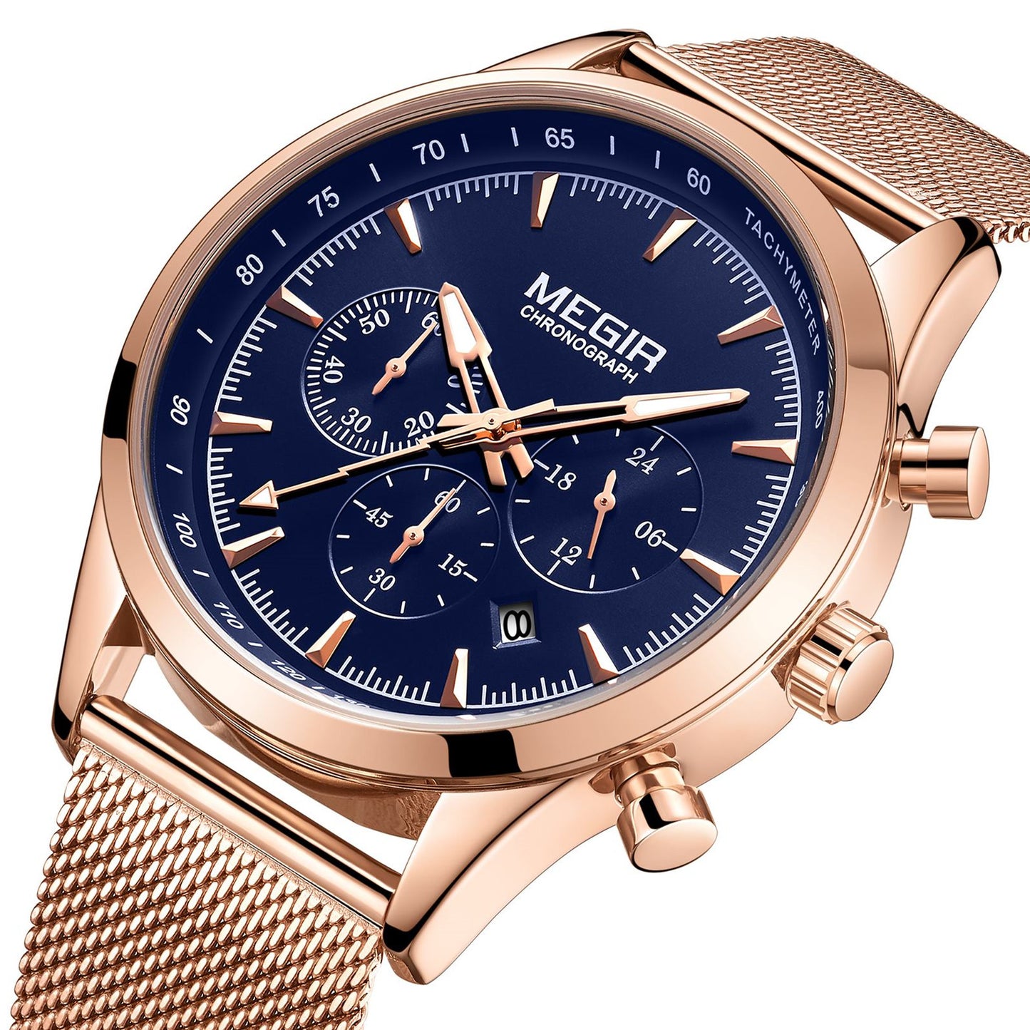 MEGIR Fashion Watch for Men Top Luxury Big Dial Business Quartz Watches Waterproof Steel Wrist Watch Clock Relogio Masculino