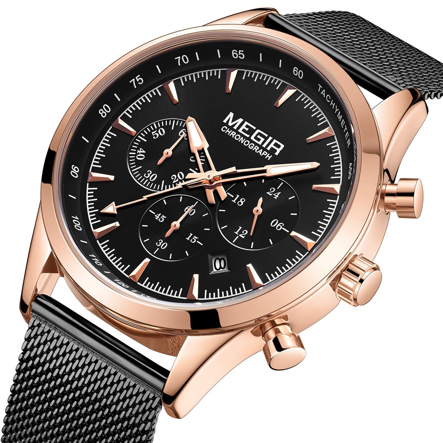MEGIR Fashion Watch for Men Top Luxury Big Dial Business Quartz Watches Waterproof Steel Wrist Watch Clock Relogio Masculino