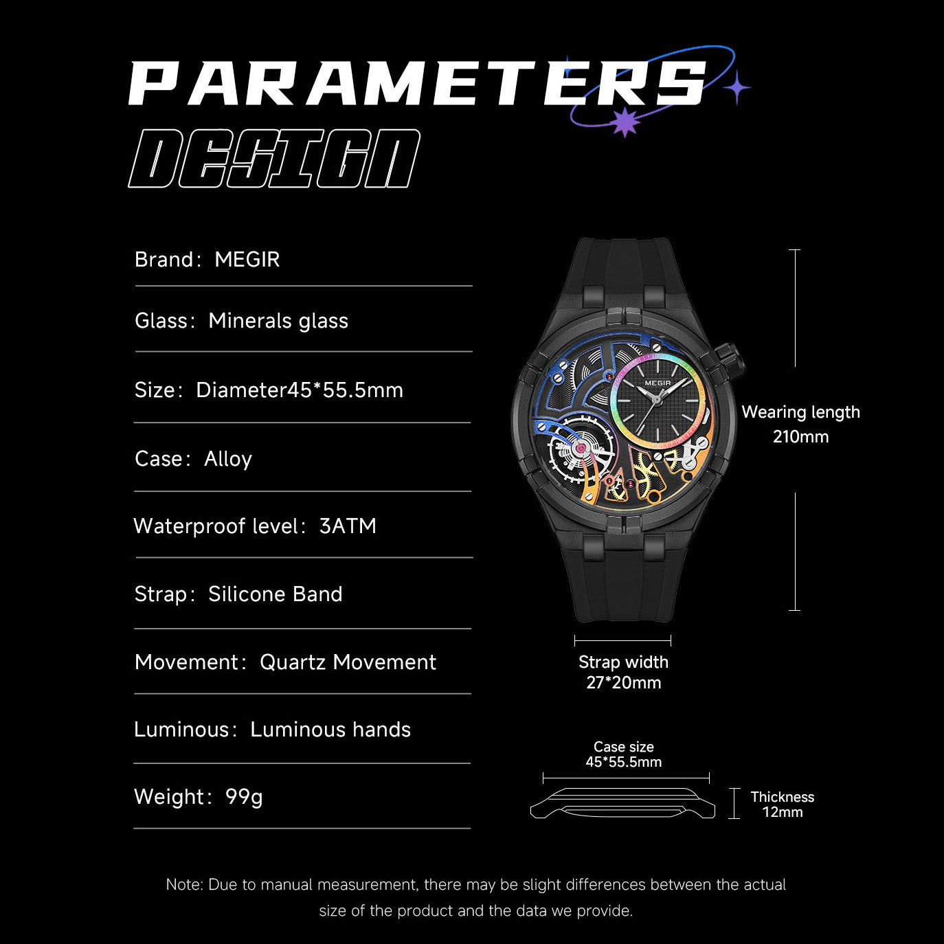 MEGIR Luxury Brand Men Watch Waterproof Quartz Sport Wristwatch Luminous Hands Hollow Casual Silicone Clock Relogio Masculino