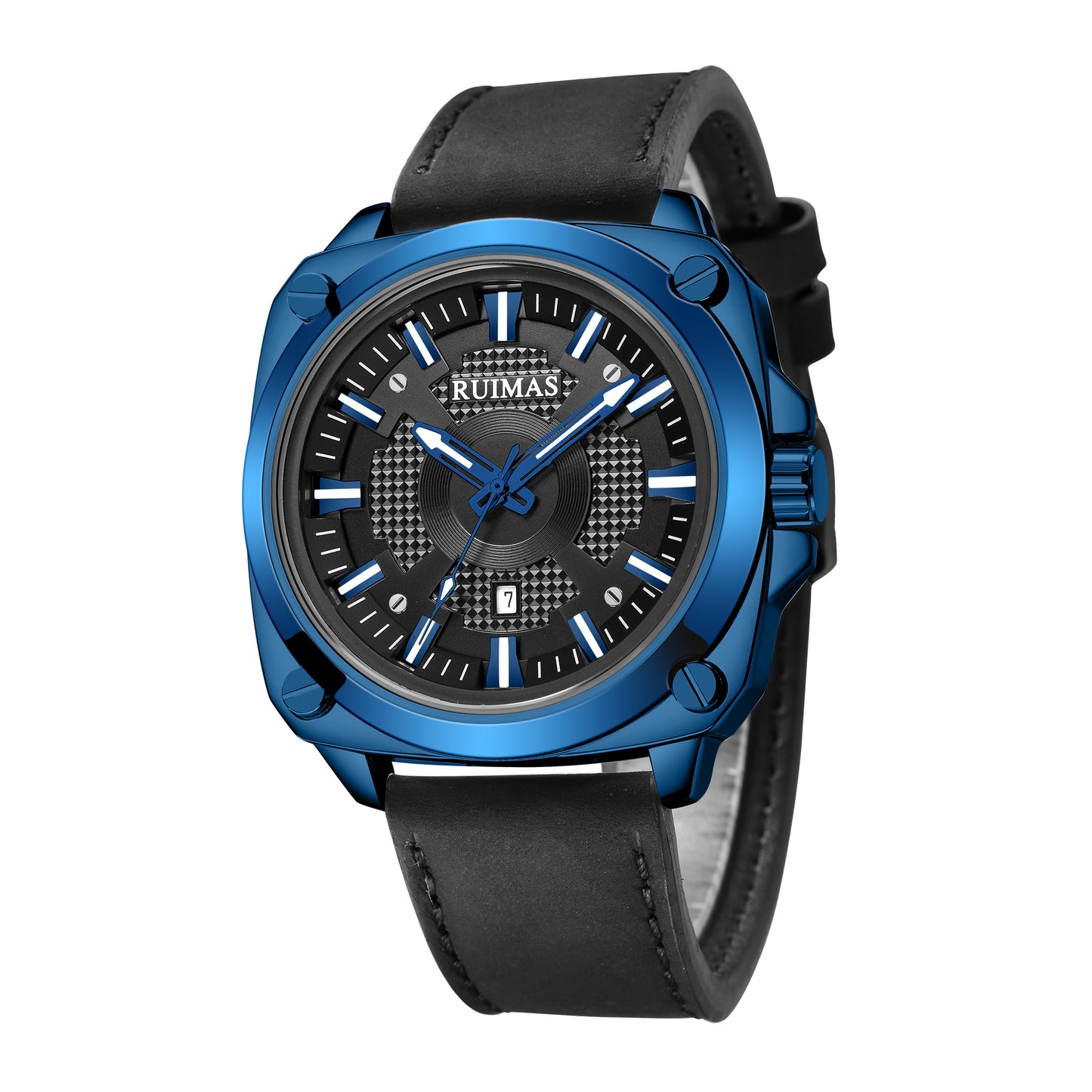 RUIMAS Top Brand Fashion Sports Quartz Wrist Watches for Men Waterproof Luminous Leather Band Relogio Masculino with Auto Date