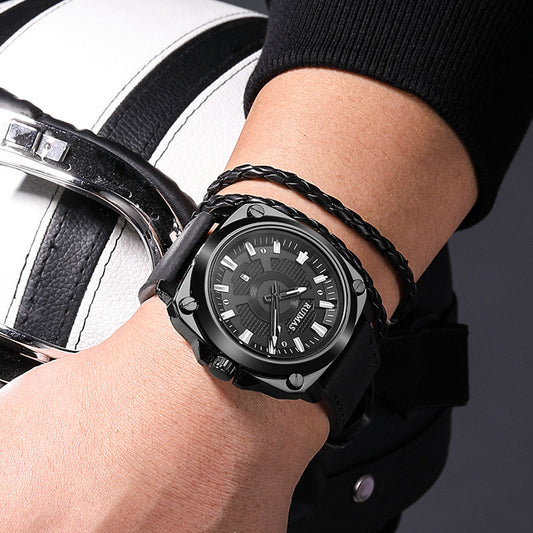 RUIMAS Top Brand Fashion Sports Quartz Wrist Watches for Men Waterproof Luminous Leather Band Relogio Masculino with Auto Date