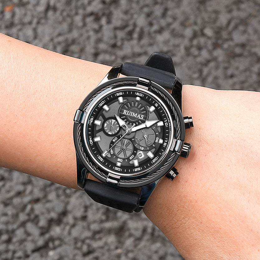 RUIMAS Top Luxury Quartz Wristwatches Men Silicone Large Dial  Military Sports Watches Waterproof Luminous Date Reloj Hombre