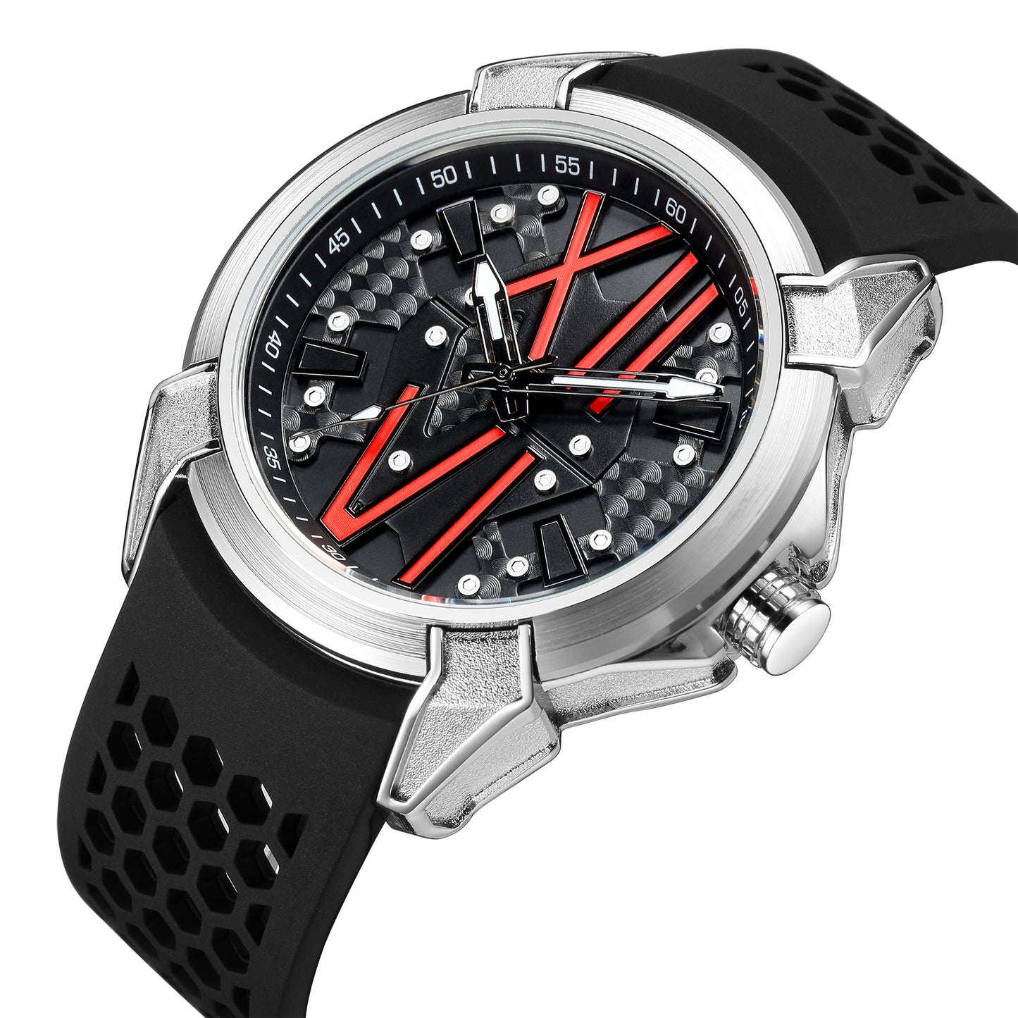 RUIMAS Men Sport Watches Top Brand Quartz Watch Waterproof Wristwatch Silicone Strap Clock Chronograph Relogio Masculino 332