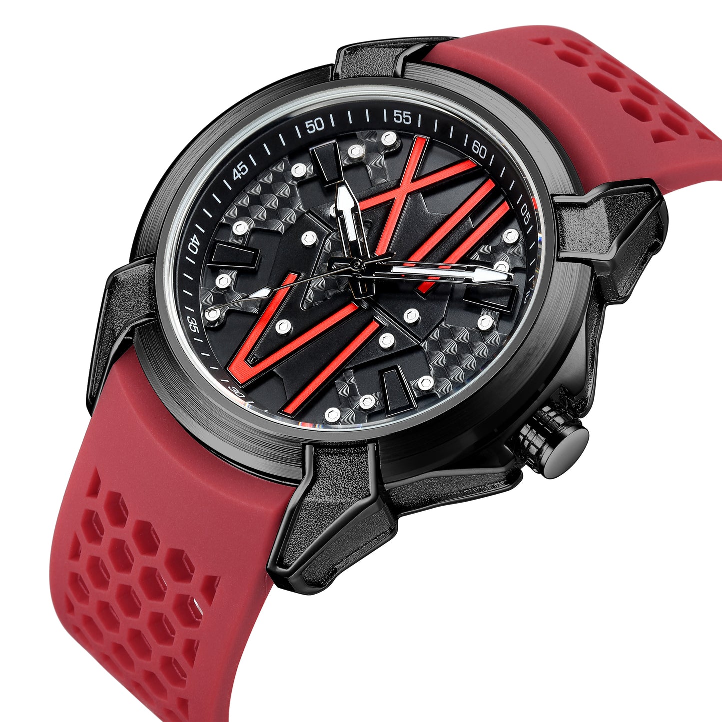 RUIMAS Men Sport Watches Top Brand Quartz Watch Waterproof Wristwatch Silicone Strap Clock Chronograph Relogio Masculino 332