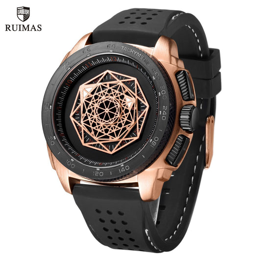RUIMAS Men Silicone Band Quartz Casual Wrist Watches Large Dial Sport Military Watch Clock Luminous Waterproof Relogio Masculino