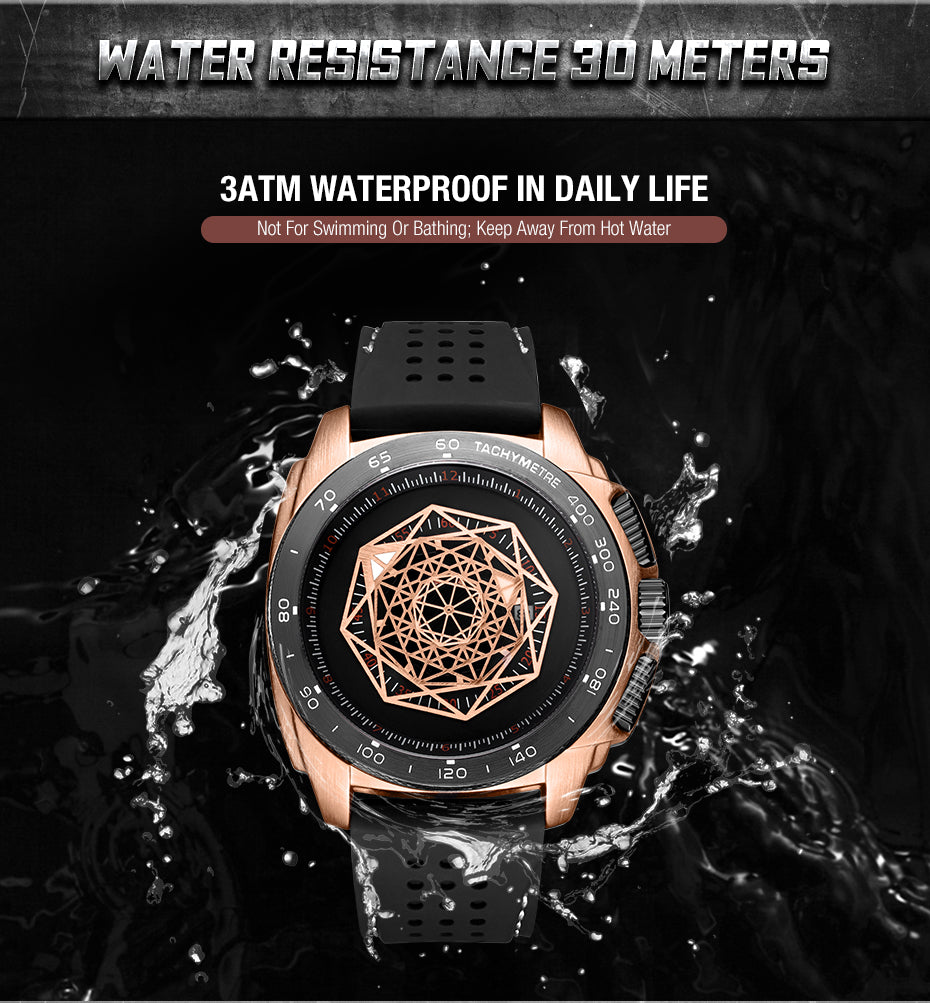 RUIMAS Men Silicone Band Quartz Casual Wrist Watches Large Dial Sport Military Watch Clock Luminous Waterproof Relogio Masculino