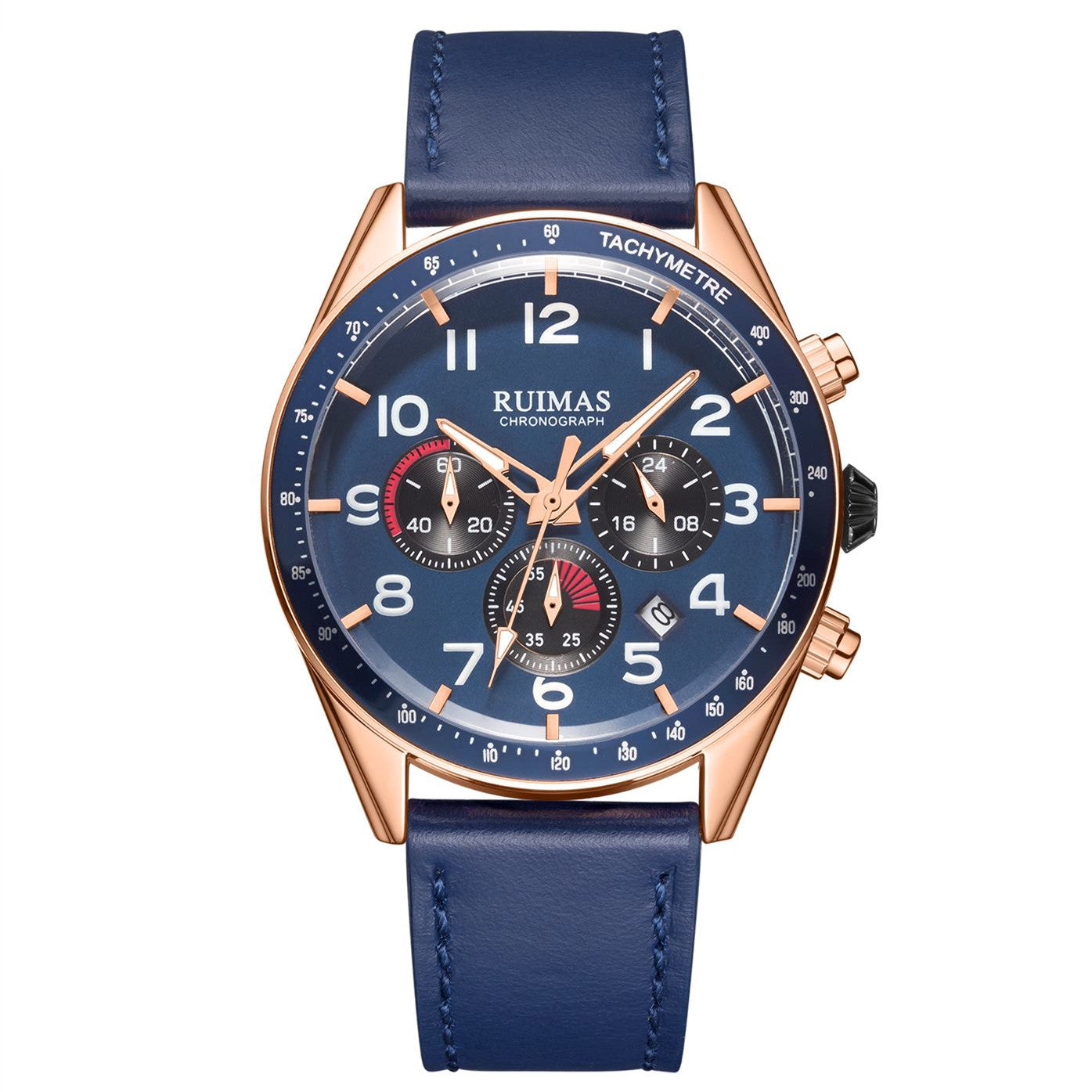 RUIMAS Luxury Brand Chronograph Watches for Men Fashion Leather Sports Military Wristwatch Luminous Clock Auto Date Reloj Hombre