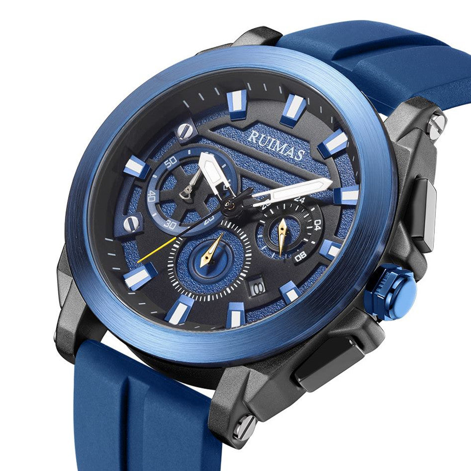 RUIMAS Relogio Masculino Luxury Silicone Band Large Dial Mens Sports Watch Waterproof Luminous Date WristWatch Quartz Clock
