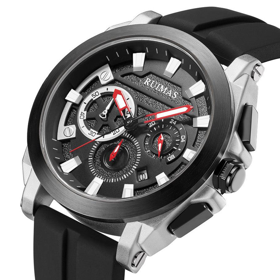 RUIMAS Relogio Masculino Luxury Silicone Band Large Dial Mens Sports Watch Waterproof Luminous Date WristWatch Quartz Clock