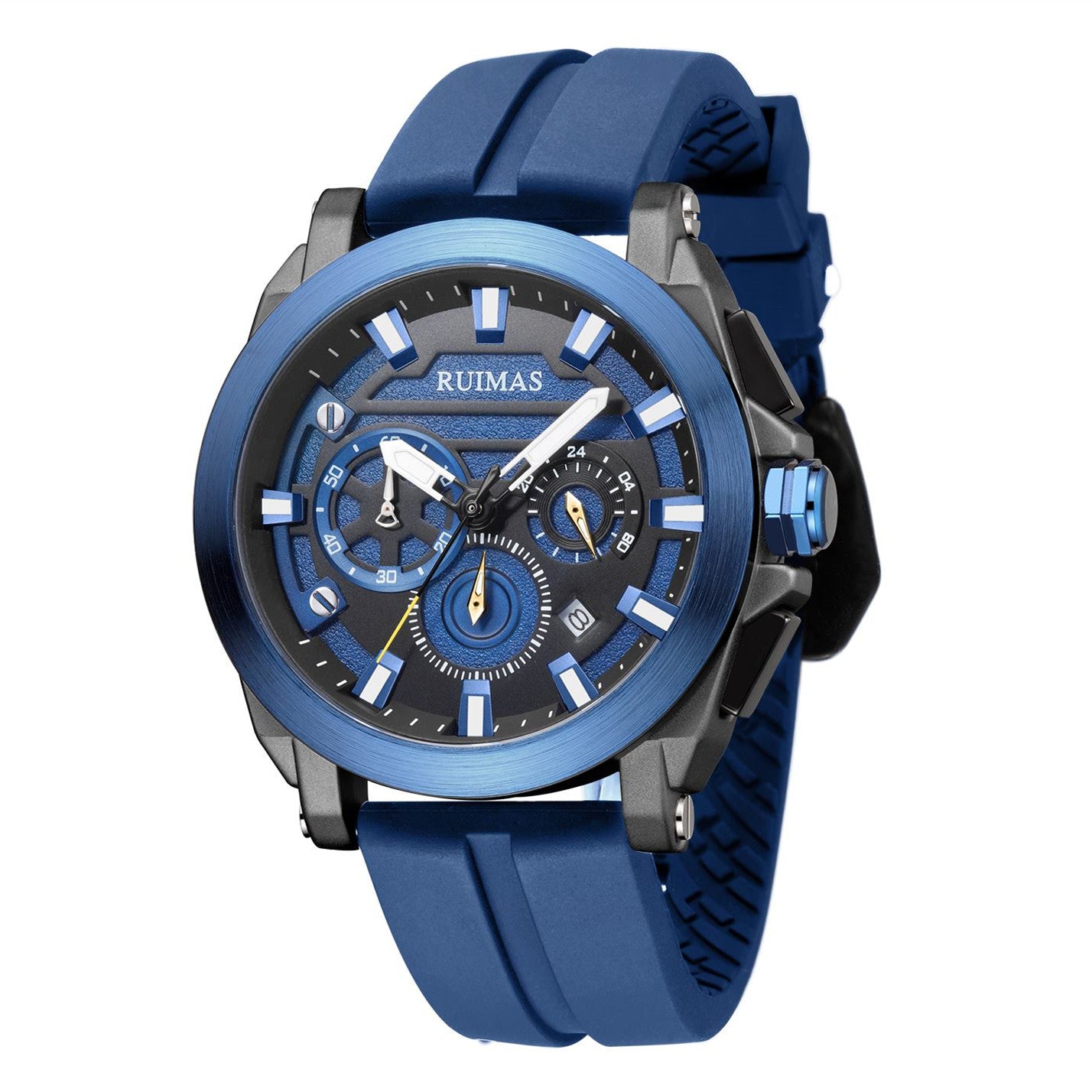 RUIMAS Relogio Masculino Luxury Silicone Band Large Dial Mens Sports Watch Waterproof Luminous Date WristWatch Quartz Clock