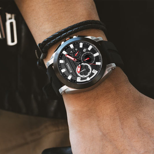 RUIMAS Relogio Masculino Luxury Silicone Band Large Dial Mens Sports Watch Waterproof Luminous Date WristWatch Quartz Clock