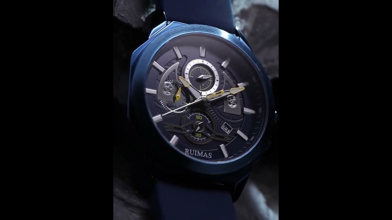 RUIMAS Sports Watches for Men Casual Luxury Quartz Wristwatch Calendar Luminous Silicone Chronograph Clock reloj hombre 581