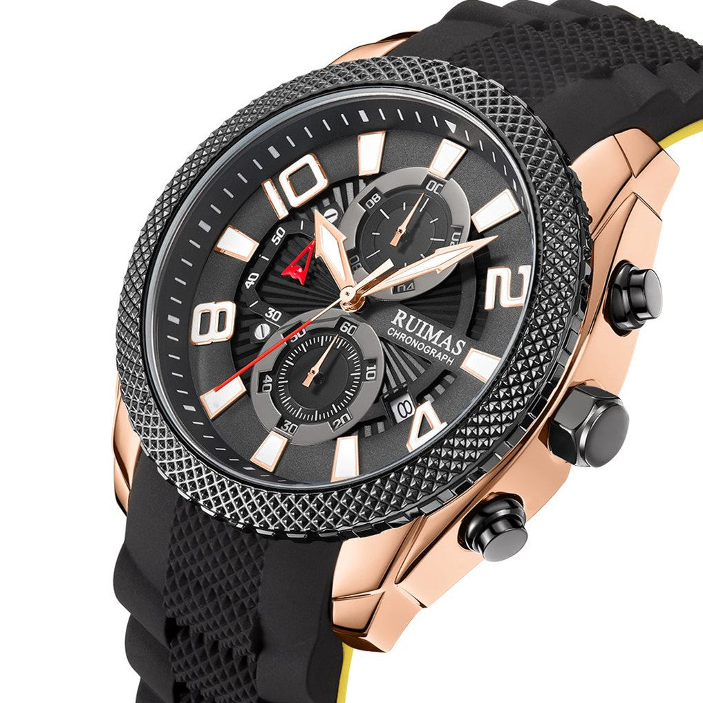 RUIMAS Fashion Watches for Men Luxury Large Dial Quartz Sports Chronograph Clock Luminous Date Casual WristWatch Reloj Hombre
