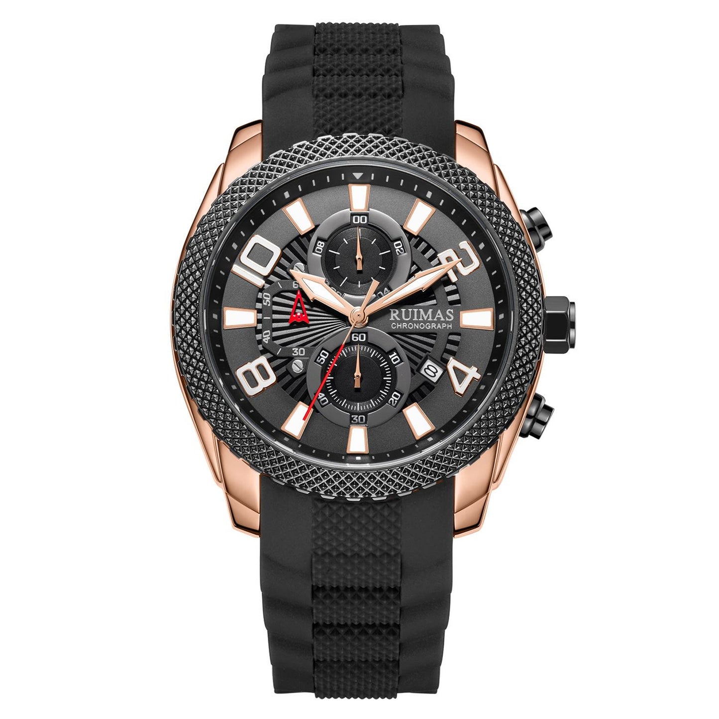 RUIMAS Fashion Watches for Men Luxury Large Dial Quartz Sports Chronograph Clock Luminous Date Casual WristWatch Reloj Hombre