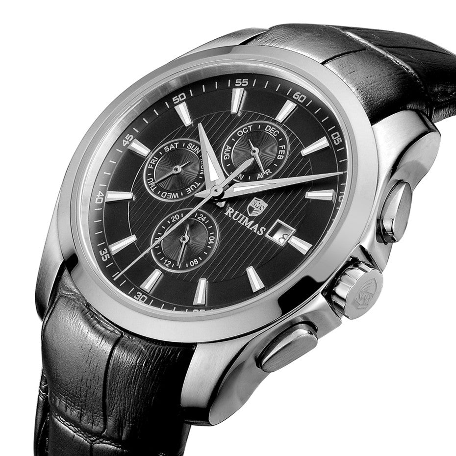 RUIMAS Stainless Steel Band Business Casual Watch for Men Waterproof Luxury Automatic Mechanical Wrist Watches Relogio Masculino