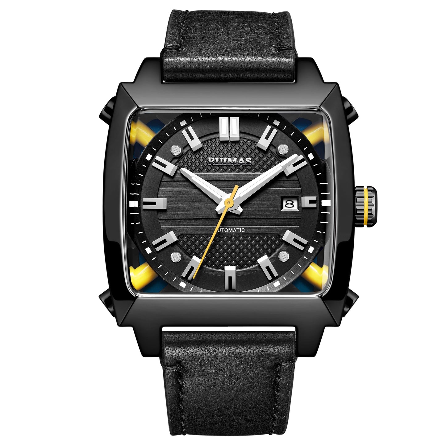 RUIMAS Men's Watches Luxury Automatic Mechanical Wrist Watches Calendar Sapphire Leather Chronograph for Man Reloj Hombre 6763