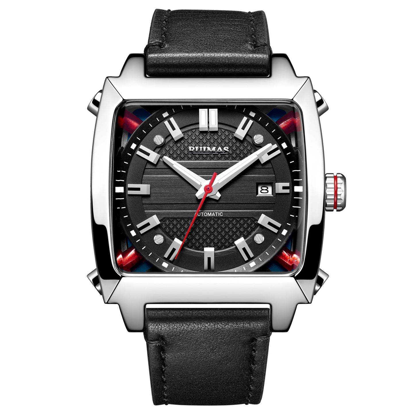 RUIMAS Men's Watches Luxury Automatic Mechanical Wrist Watches Calendar Sapphire Leather Chronograph for Man Reloj Hombre 6763