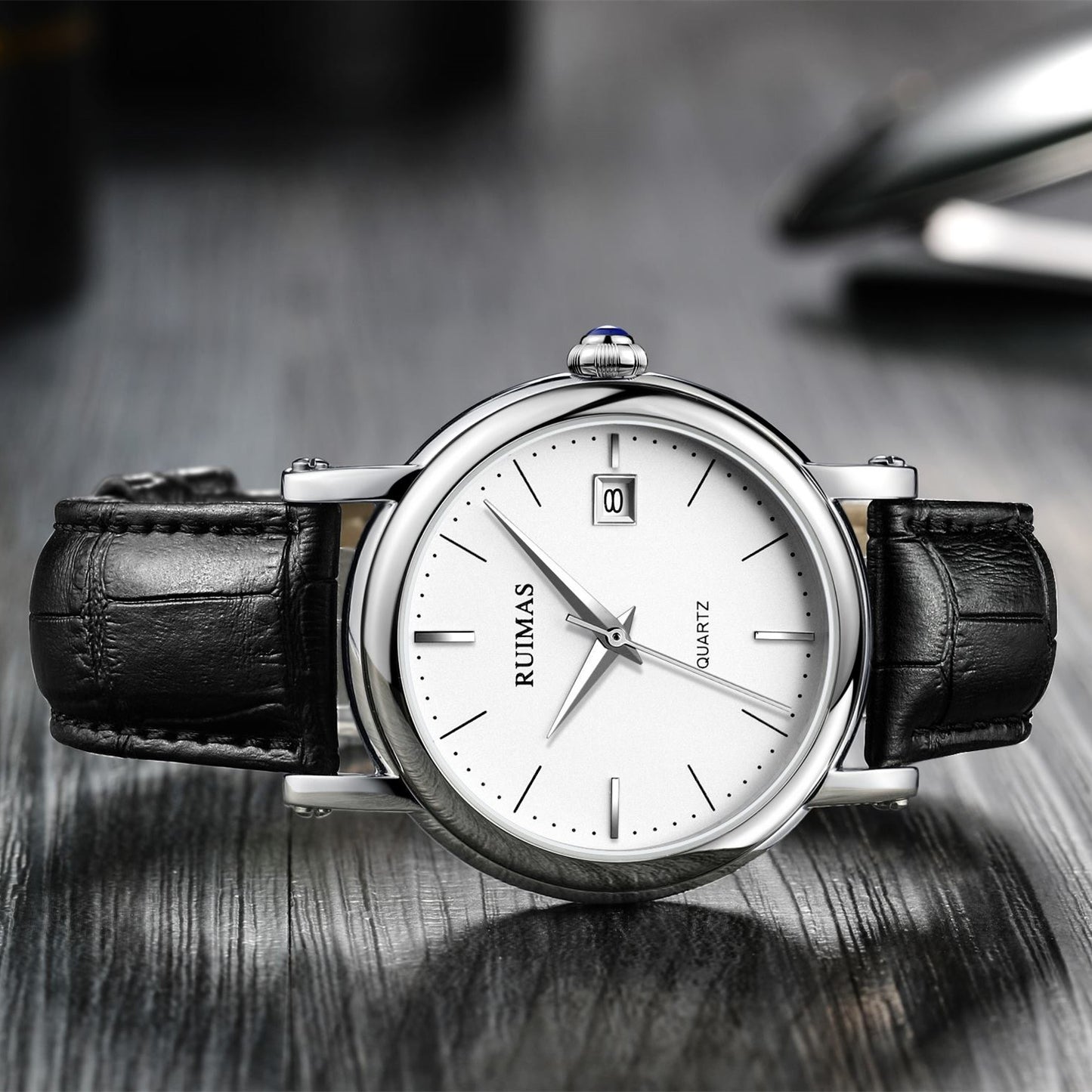 RUIMAS Fashion Mens Quartz Watches Sapphire Sport Wristwatch Waterproof Large Dial Business Casual Watch Clock Montre Homme